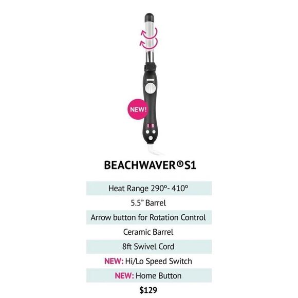 BEACHWAVER‎ S1 Rotating Curling Iron BW1136S1 - Picture 3 of 10